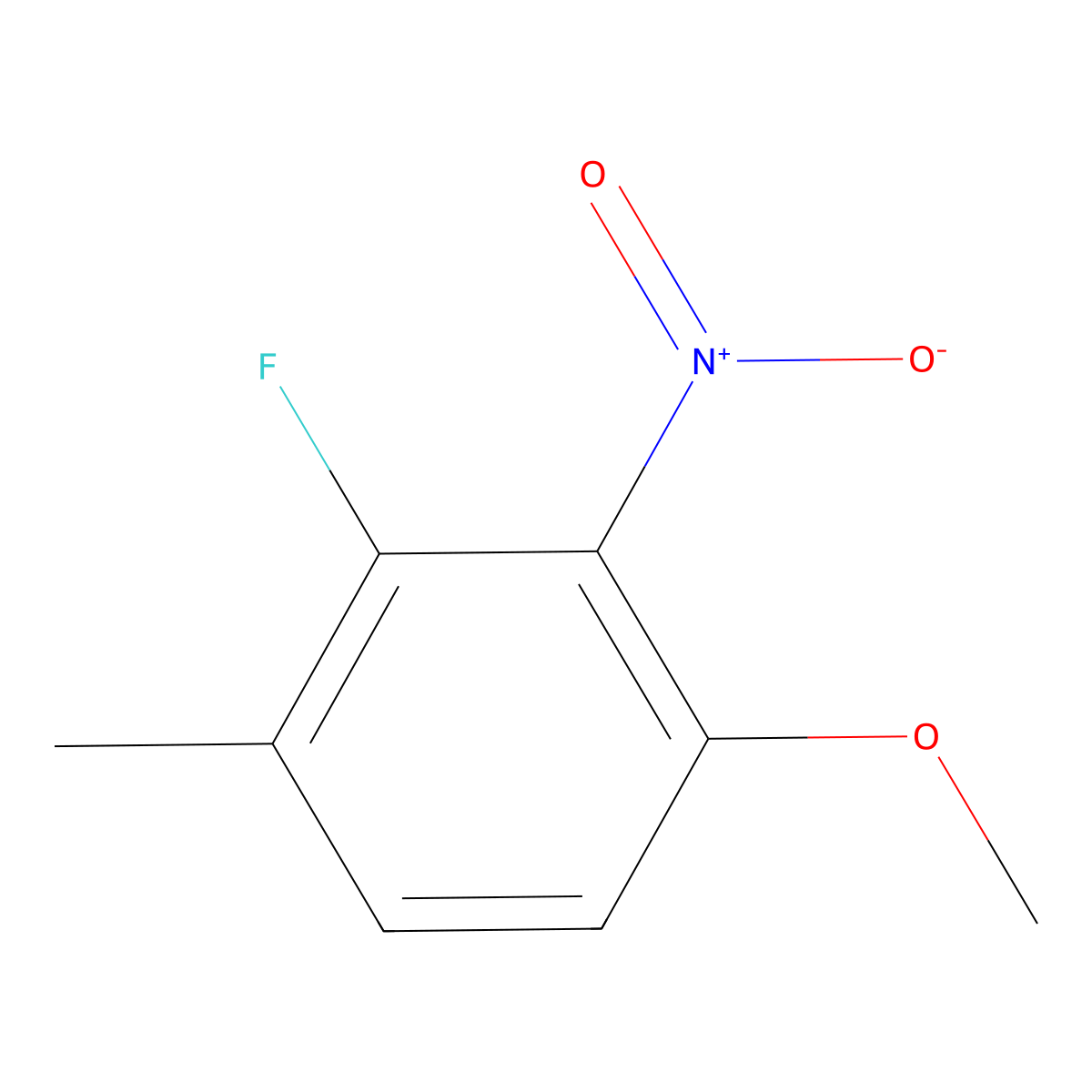 2-Fluoro-4-methoxy-1-methyl-3-nitrobenzene molecular structure, CAS 1806374-10-6