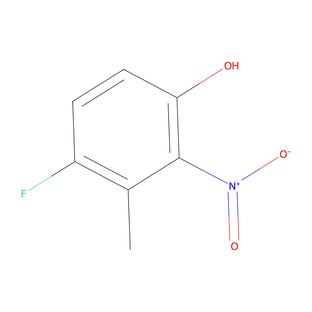 4-Fluoro-3-methyl-2-nitrophenol molecular structure, CAS 1806375-72-3