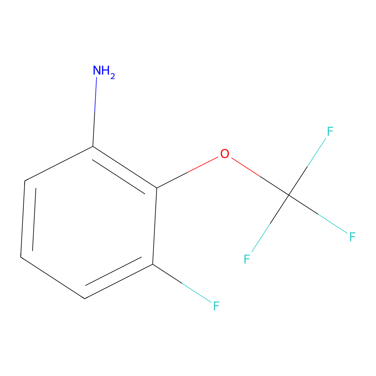 3-Fluoro-2-(trifluoromethoxy)aniline molecular structure, CAS 1806378-59-5