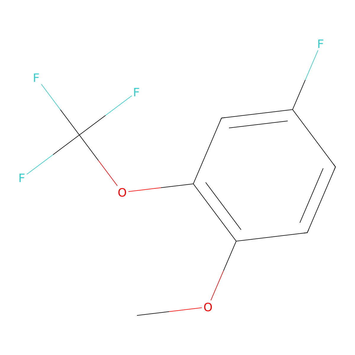 Benzene, 4-fluoro-1-methoxy-2-(trifluoromethoxy)- molecular structure, CAS 1806378-60-8