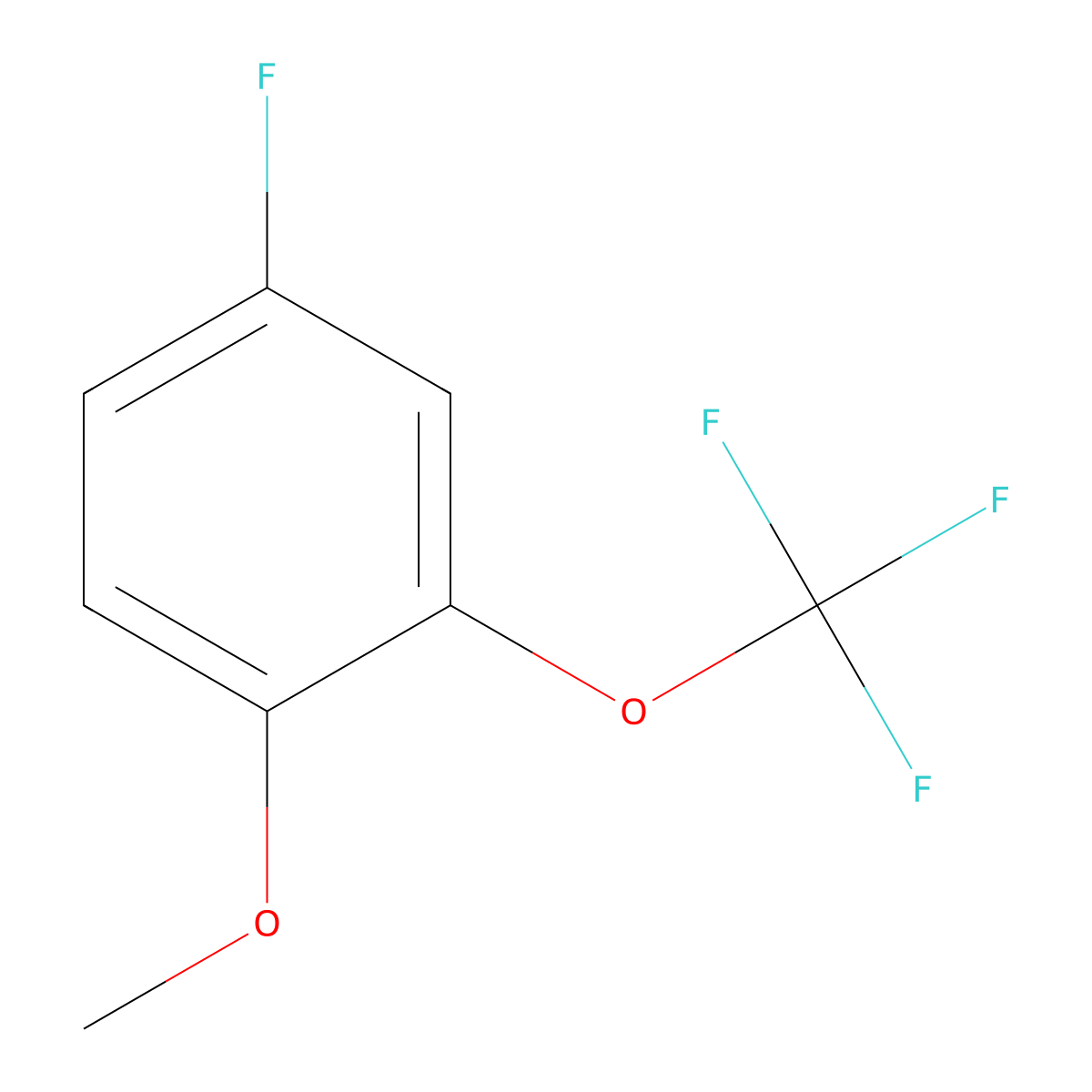 Benzene, 4-fluoro-1-methoxy-2-(trifluoromethoxy)- molecular structure, CAS 1806378-60-8
