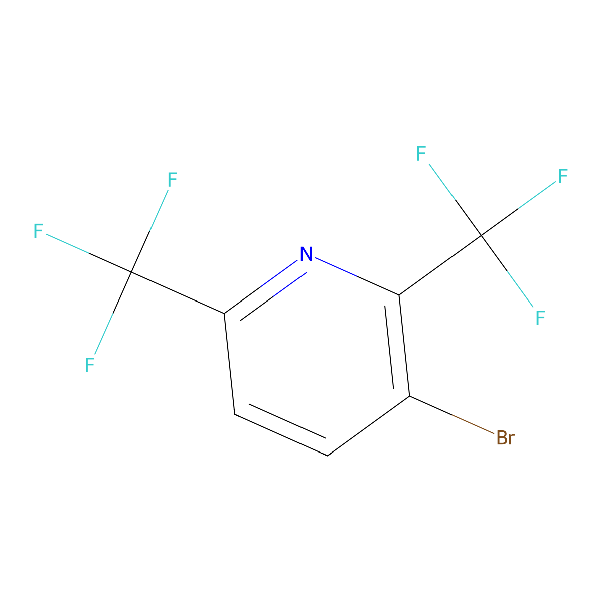 3-Bromo-2,6-bis(trifluoromethyl)pyridine molecular structure, CAS 1806378-86-8