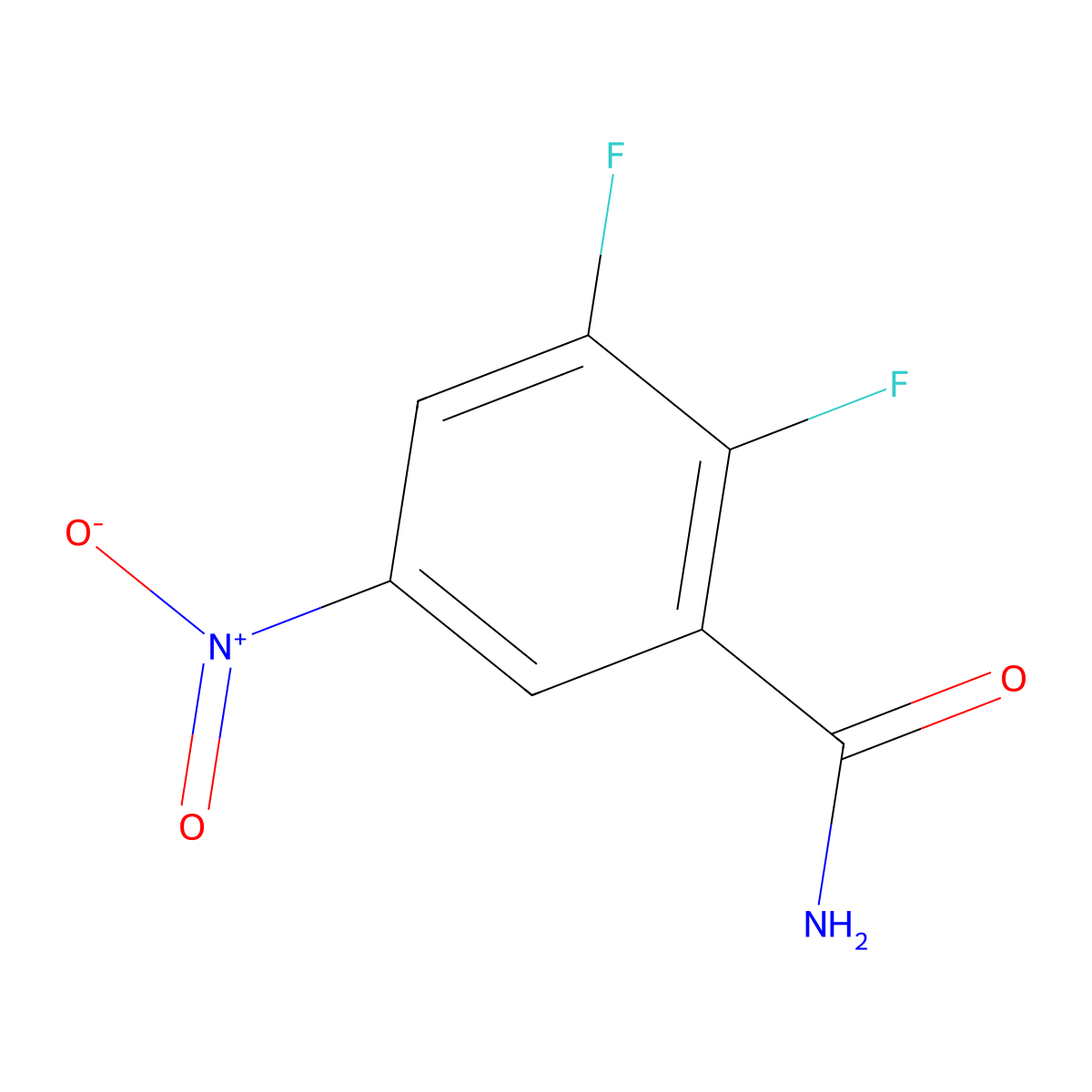 2,3-Difluoro-5-nitrobenzamide molecular structure, CAS 1806388-74-8