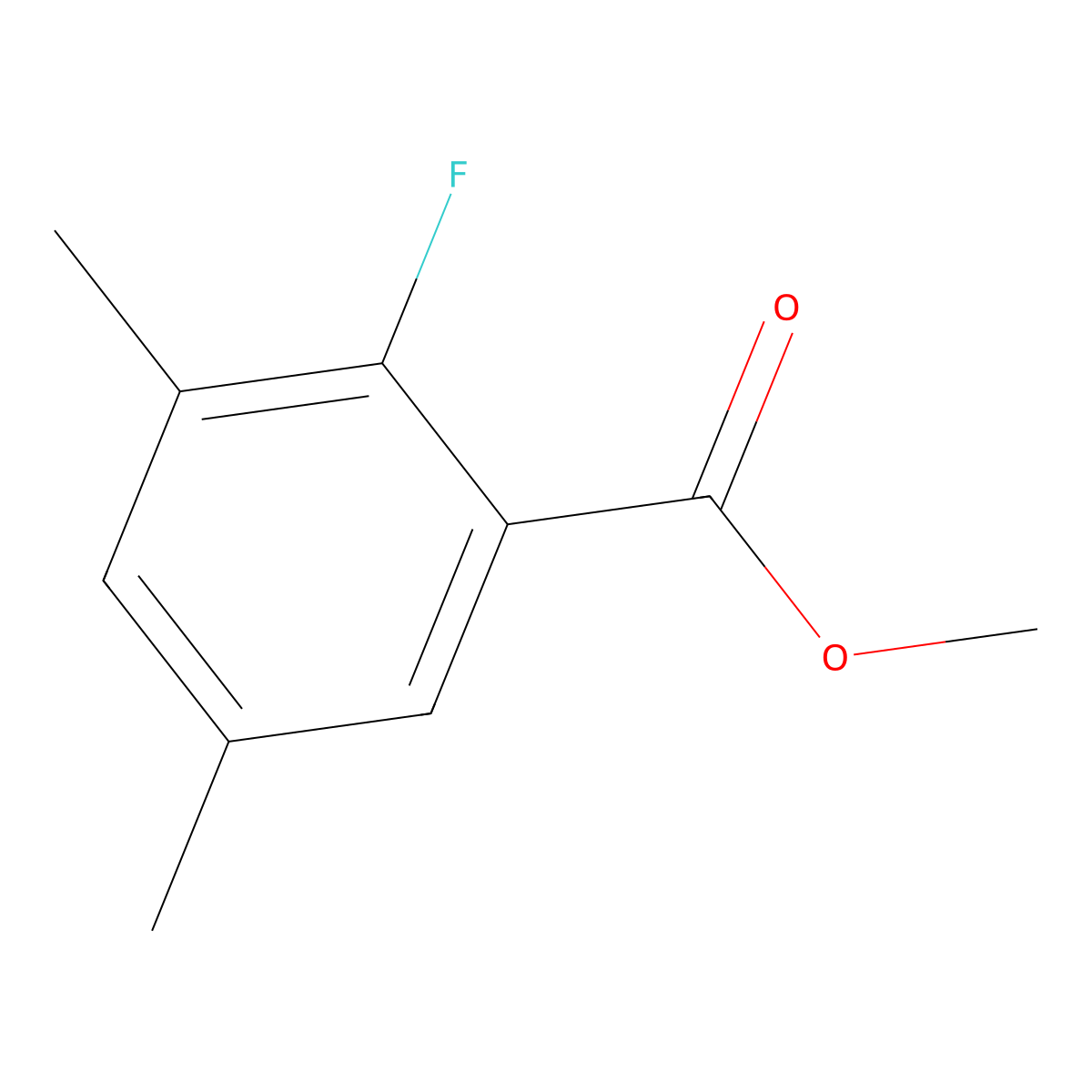 Methyl 2-fluoro-3,5-dimethylbenzoate molecular structure, CAS 1806389-78-5