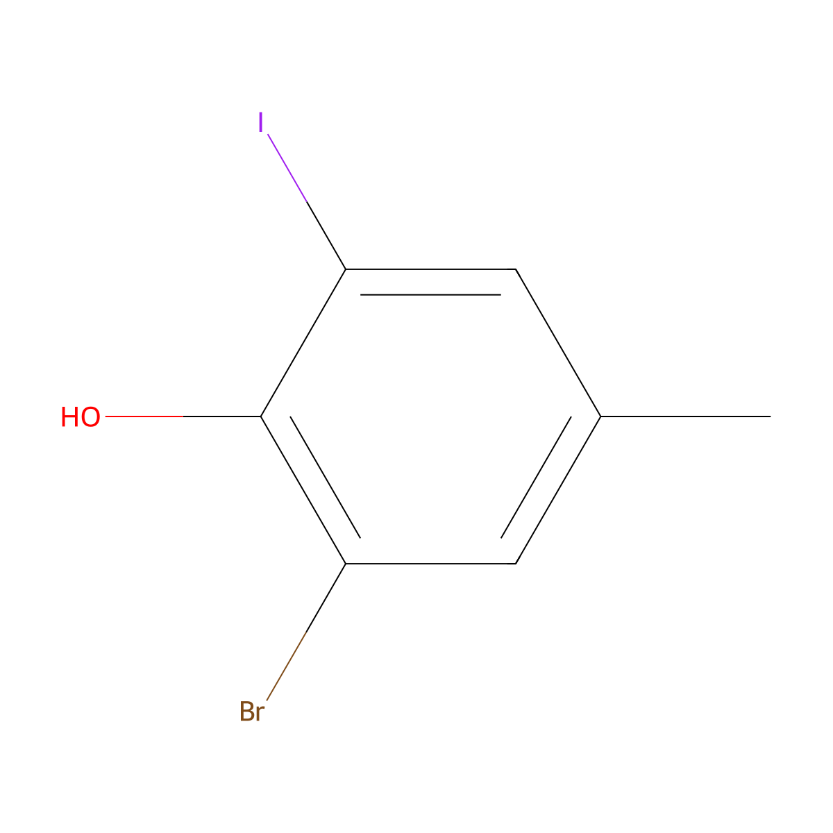 2-Bromo-6-iodo-4-methylphenol molecular structure, CAS 180639-95-6