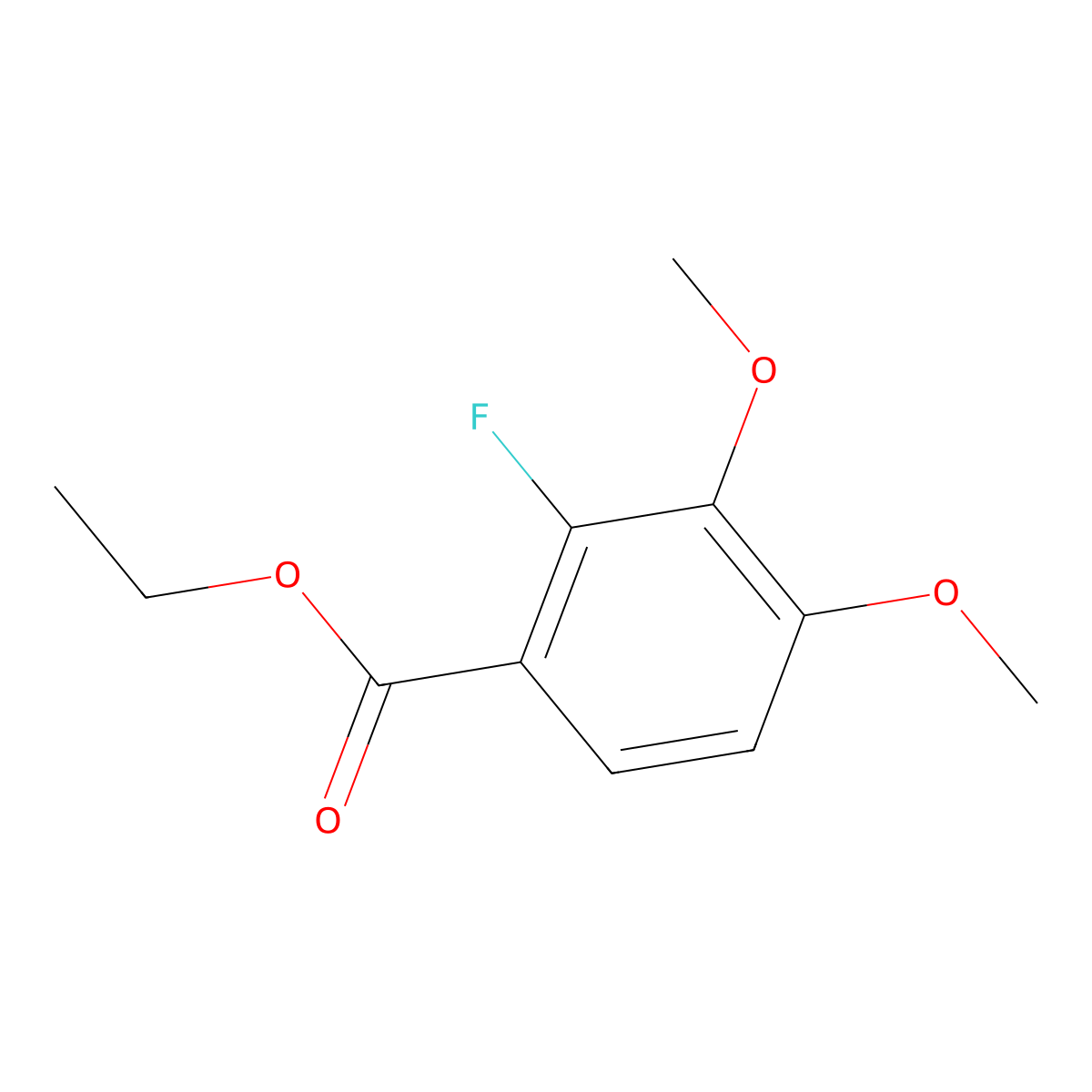 Ethyl 2-fluoro-3,4-dimethoxybenzoate molecular structure, CAS 1806390-89-5