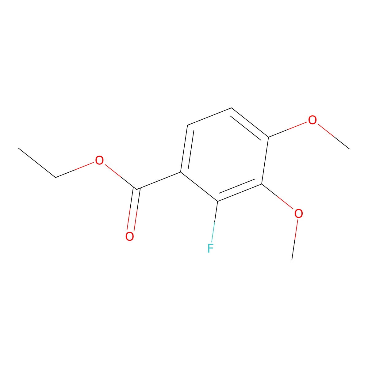 Ethyl 2-fluoro-3,4-dimethoxybenzoate molecular structure, CAS 1806390-89-5