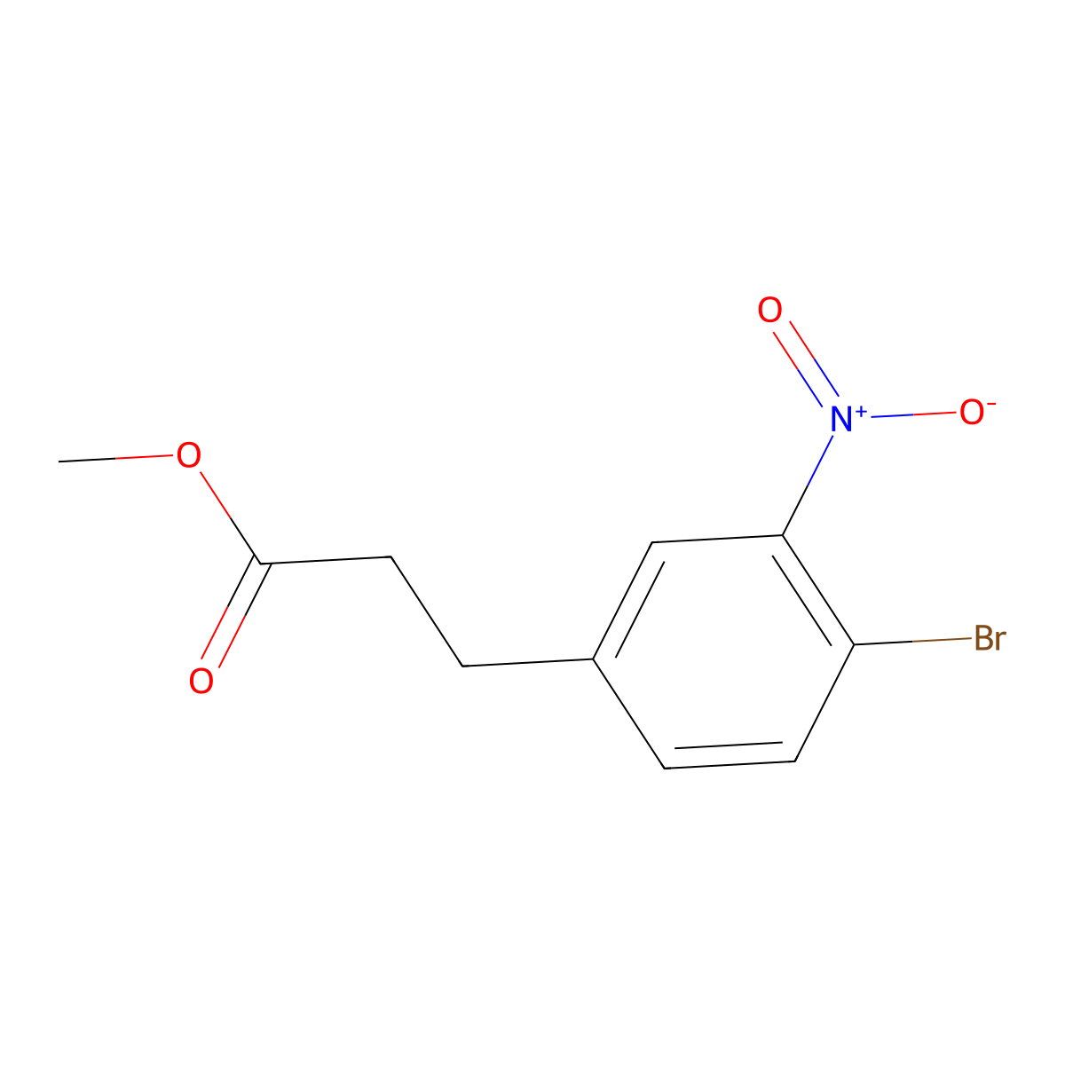 Methyl 3-(4-bromo-3-nitrophenyl)propanoate molecular structure, CAS 1806407-95-3