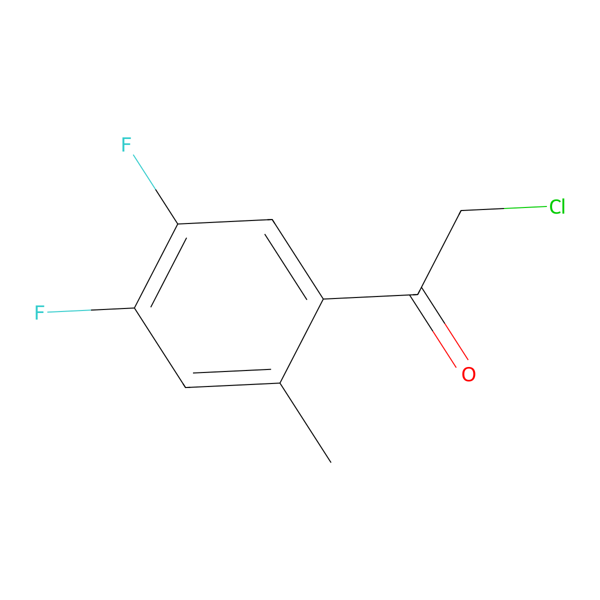 4,5-Difluoro-2-methyl-phenacyl chloride molecular structure, CAS 1806415-69-9