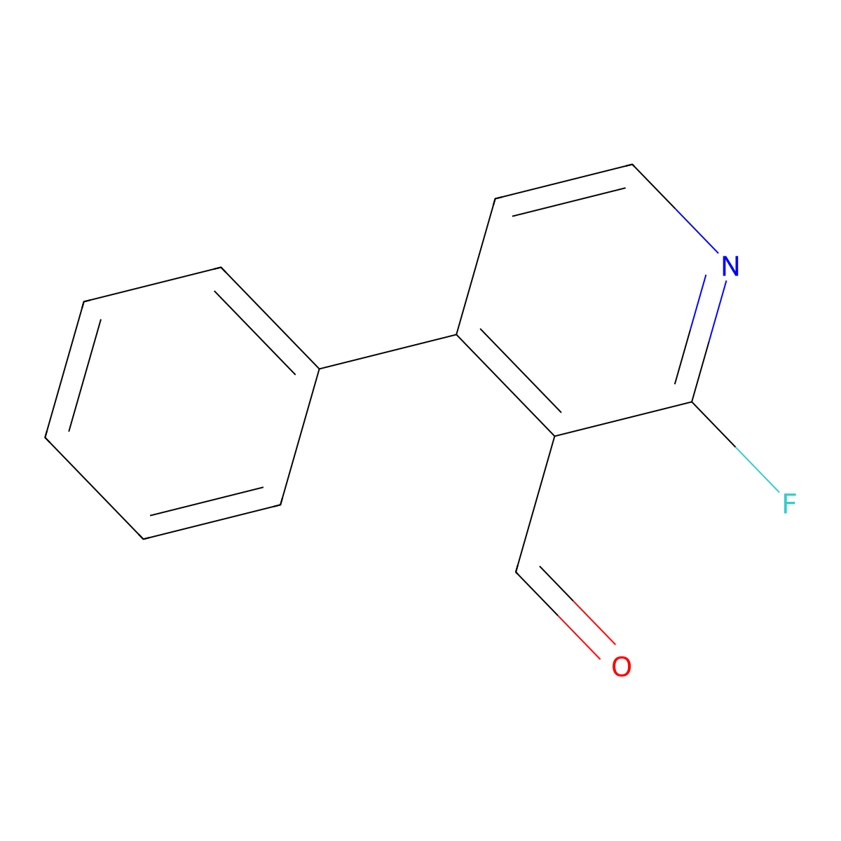 2-Fluoro-4-phenylnicotinaldehyde molecular structure, CAS 1806415-76-8