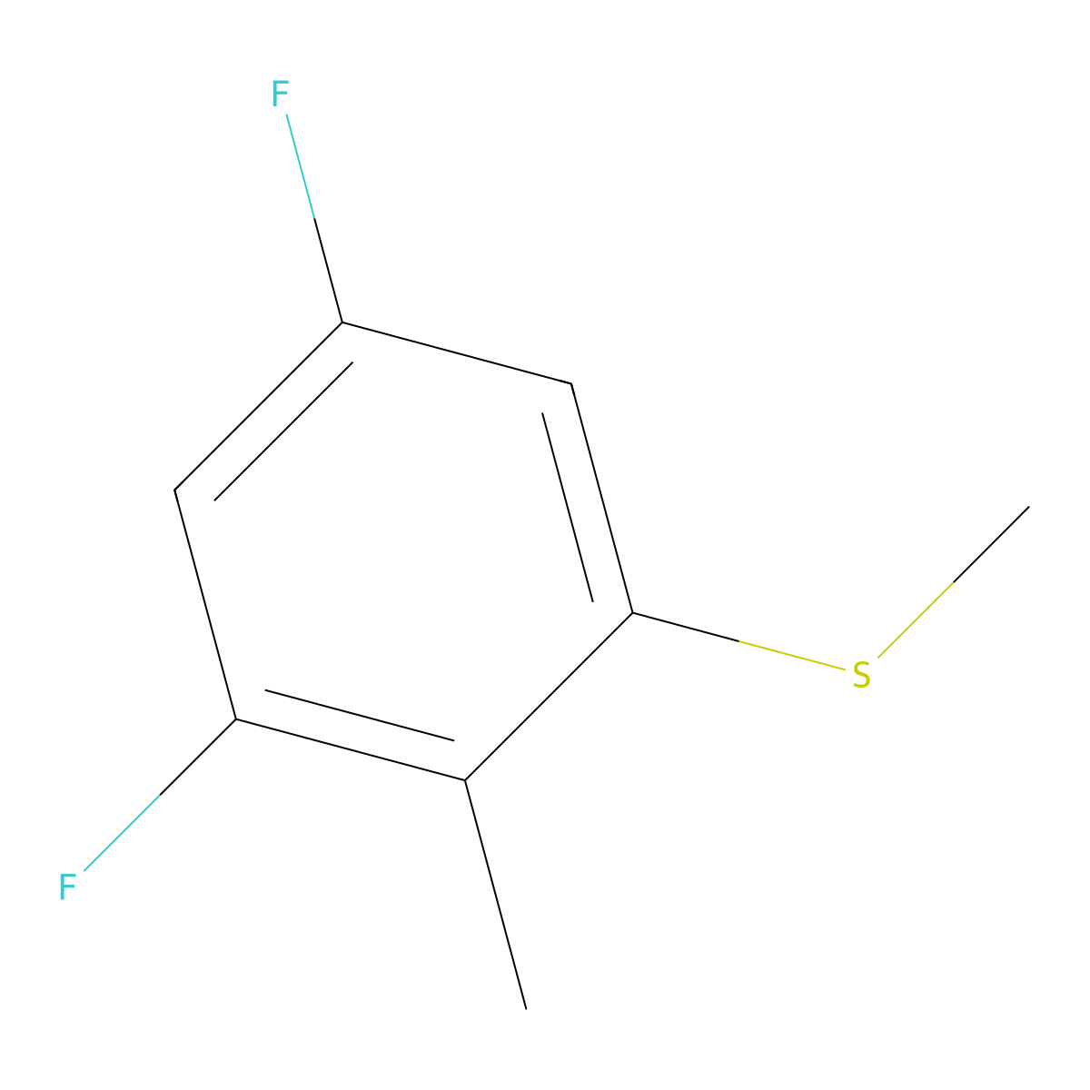 (3,5-Difluoro-2-methylphenyl)(methyl)sulfane molecular structure, CAS 1806415-85-9