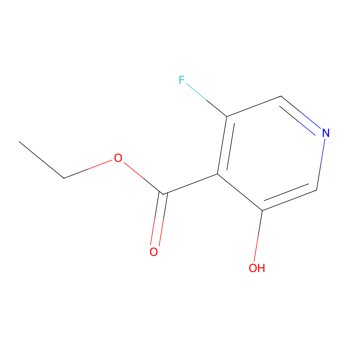 Ethyl 3-fluoro-5-hydroxyisonicotinate molecular structure, CAS 1806417-09-3