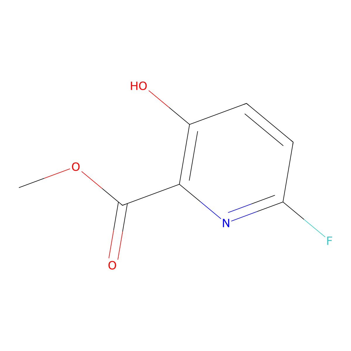 Methyl 6-fluoro-3-hydroxypicolinate molecular structure, CAS 1806417-13-9