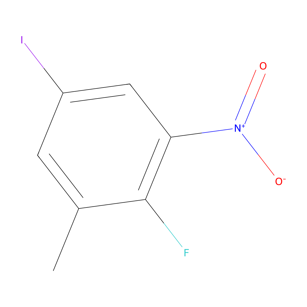 2-Fluoro-5-iodo-1-methyl-3-nitrobenzene molecular structure, CAS 1806418-87-0