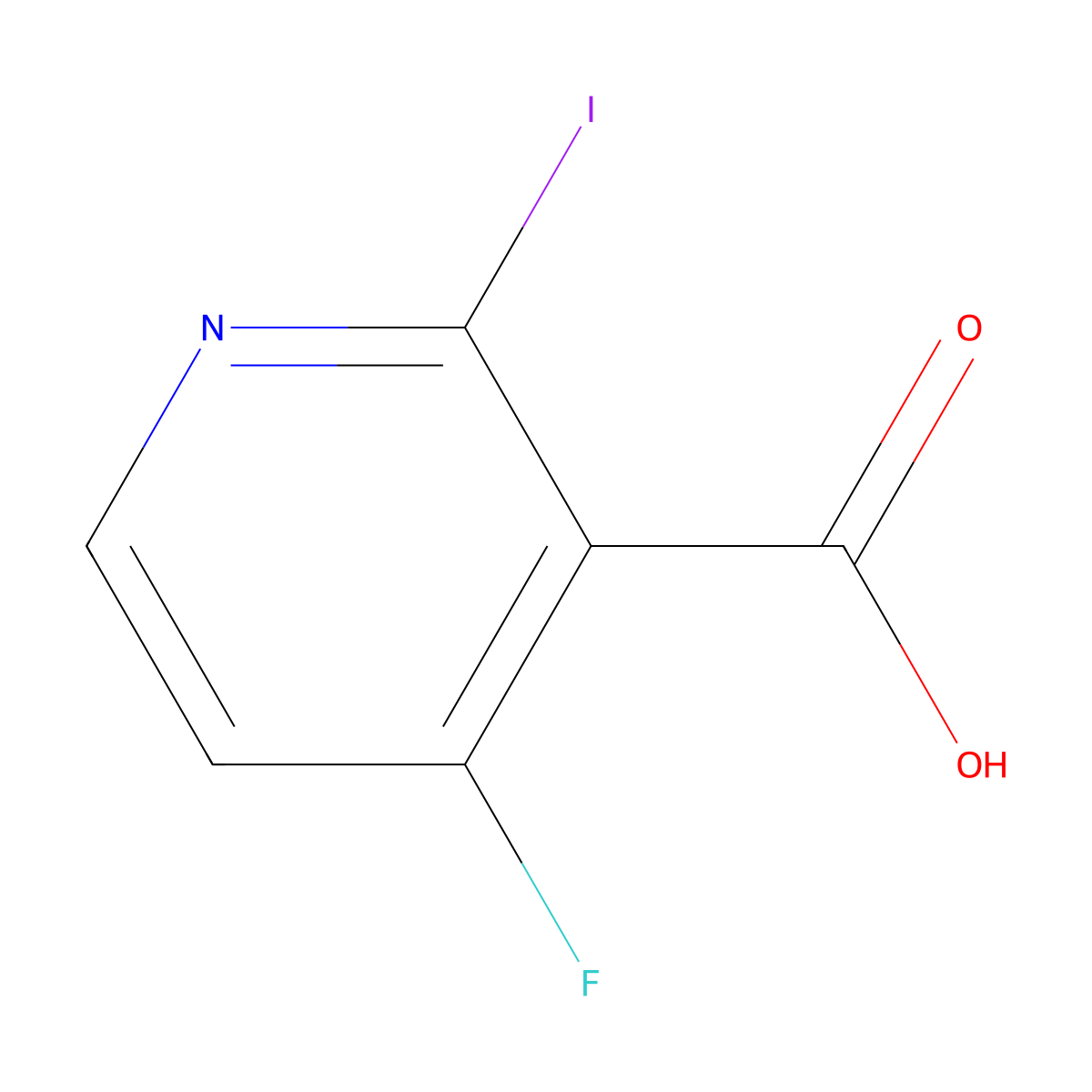 4-Fluoro-2-iodopyridine-3-carboxylic acid molecular structure, CAS 1806419-40-8
