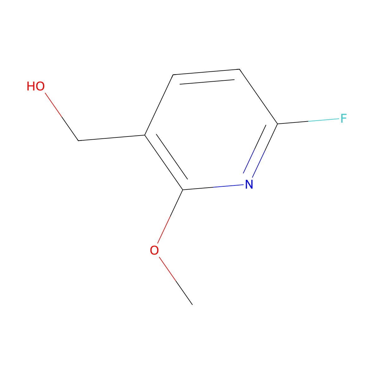 (6-Fluoro-2-methoxypyridin-3-yl)methanol molecular structure, CAS 1806421-58-8