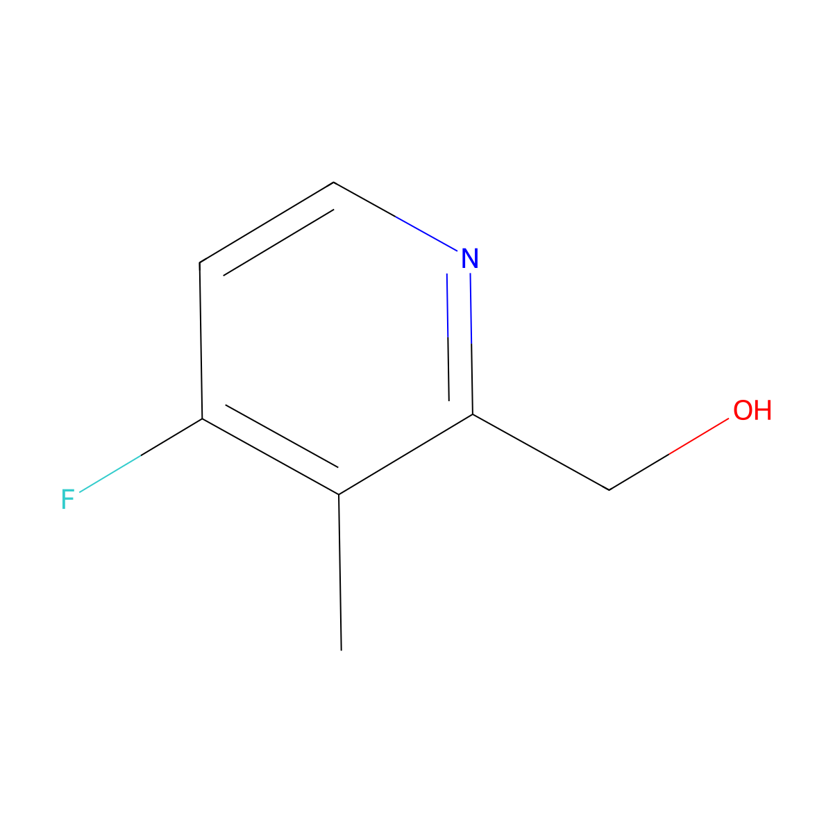 2-Pyridinemethanol, 4-fluoro-3-methyl- molecular structure, CAS 1806421-61-3