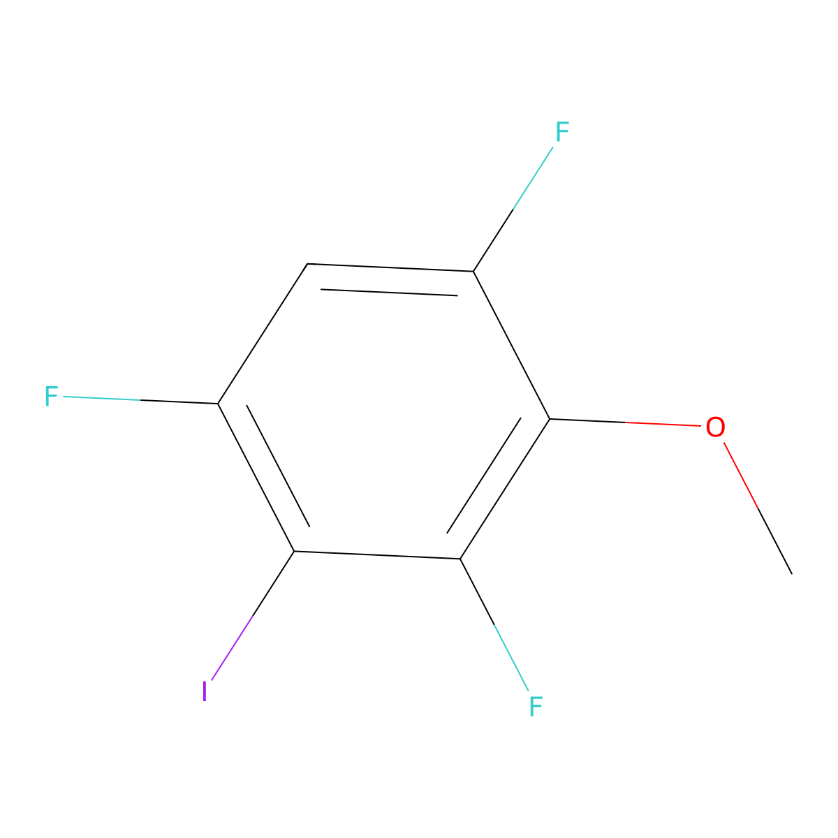 1,3,5-Trifluoro-2-iodo-4-methoxybenzene molecular structure, CAS 1806421-84-0