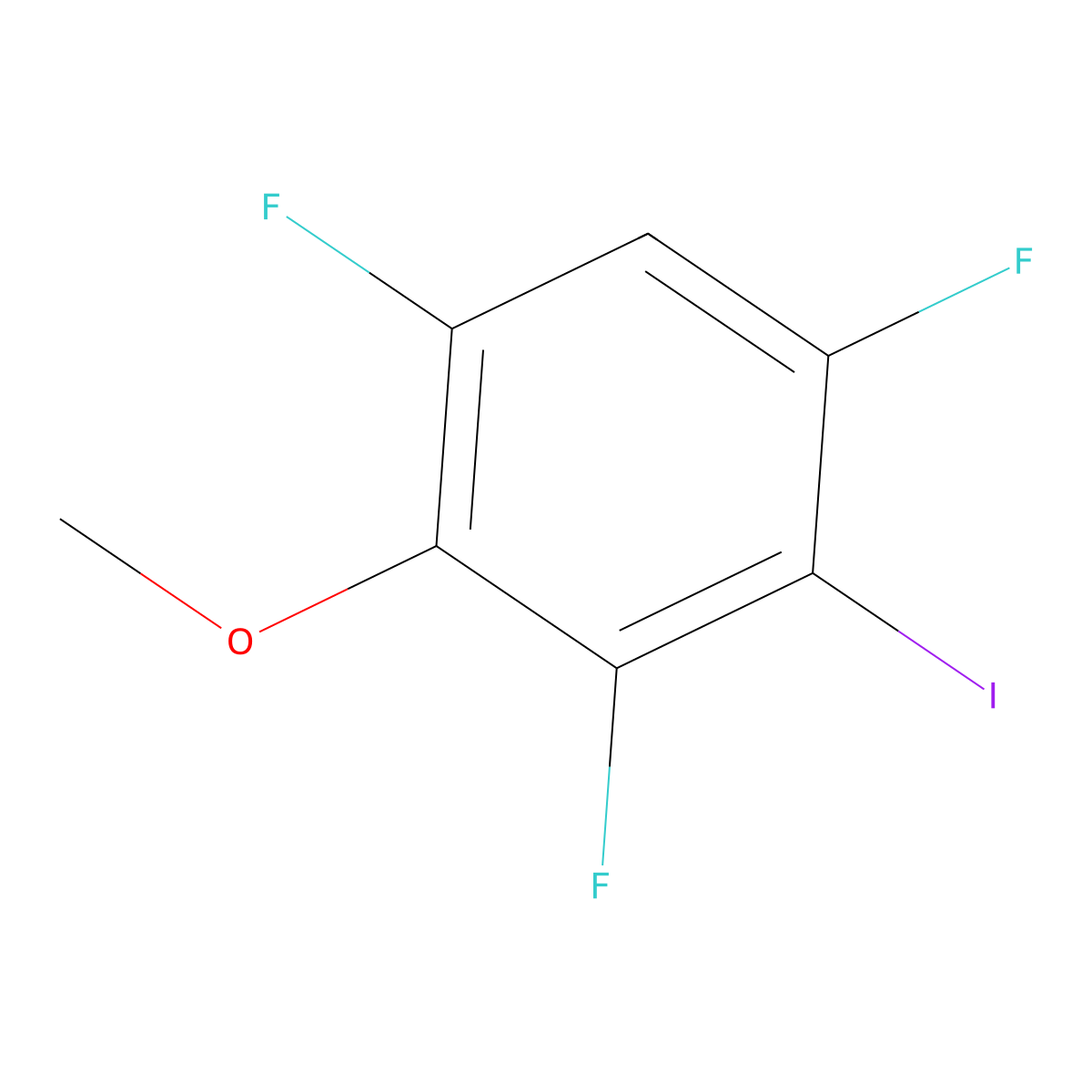 1,3,5-Trifluoro-2-iodo-4-methoxybenzene molecular structure, CAS 1806421-84-0