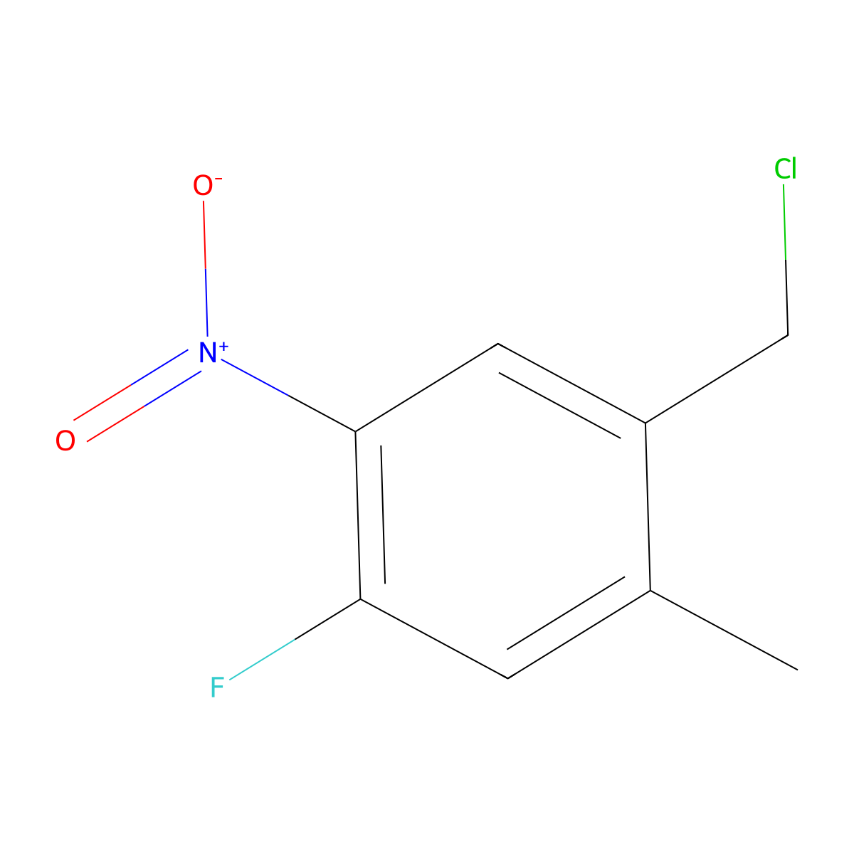 1-(Chloromethyl)-4-fluoro-2-methyl-5-nitrobenzene molecular structure, CAS 1806427-78-0