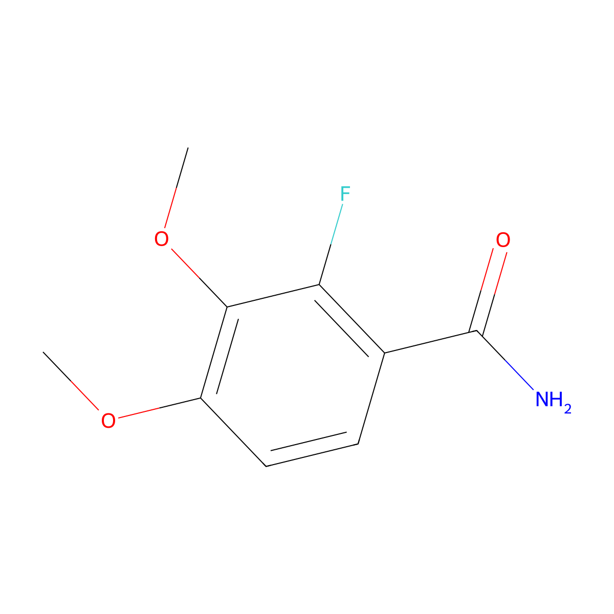 2-Fluoro-3,4-dimethoxybenzamide molecular structure, CAS 1806430-88-5