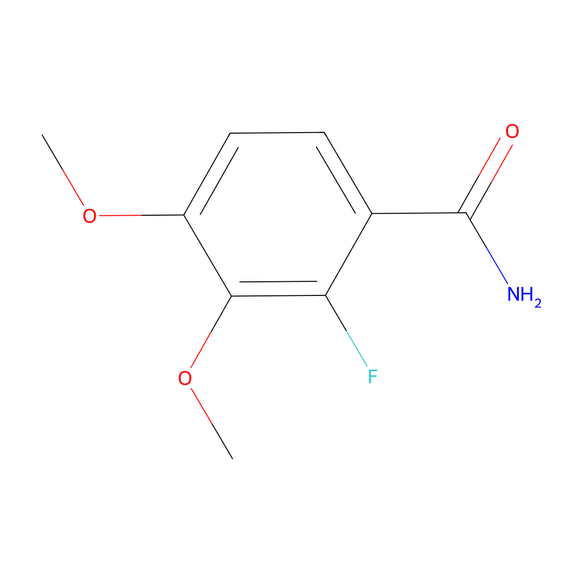 2-Fluoro-3,4-dimethoxybenzamide molecular structure, CAS 1806430-88-5