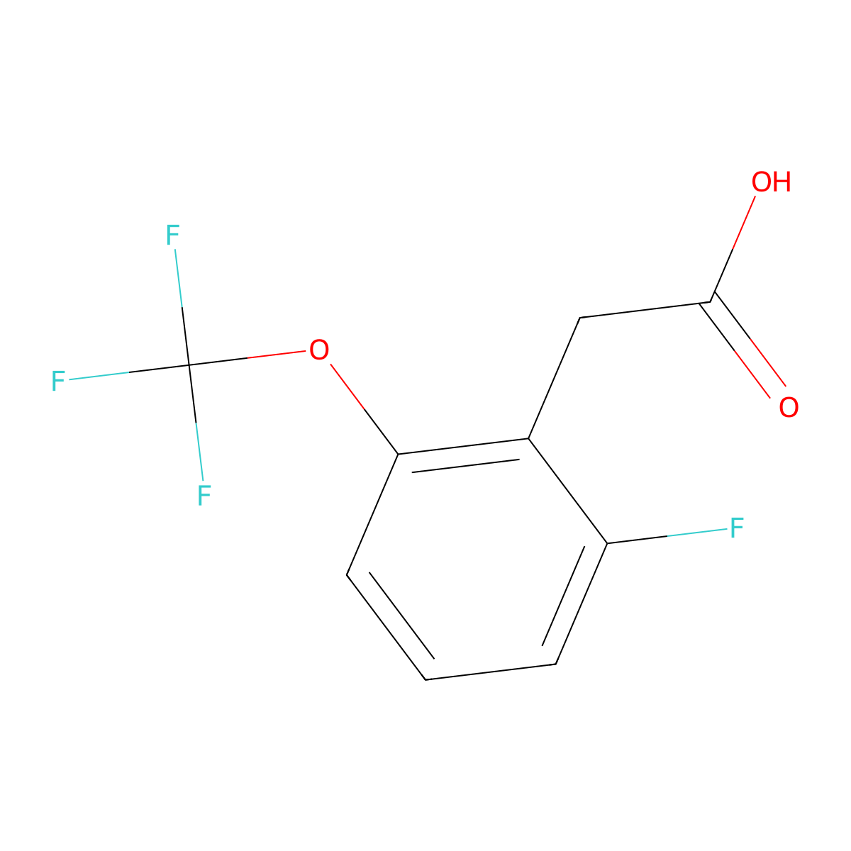2-(2-Fluoro-6-(trifluoromethoxy)phenyl)acetic acid molecular structure, CAS 1806431-69-5