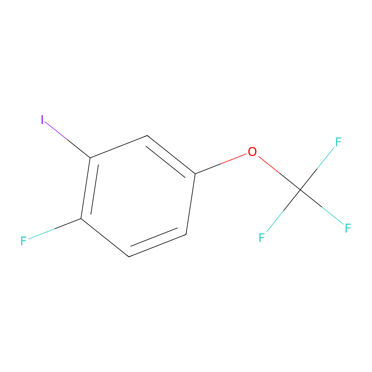 1-Fluoro-2-iodo-4-(trifluoromethoxy)benzene molecular structure, CAS 1806432-05-2