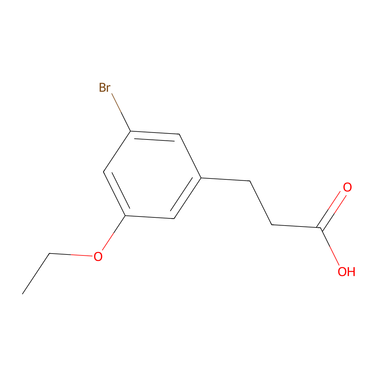 3-(3-Bromo-5-ethoxyphenyl)propanoic acid molecular structure, CAS 1806436-06-5