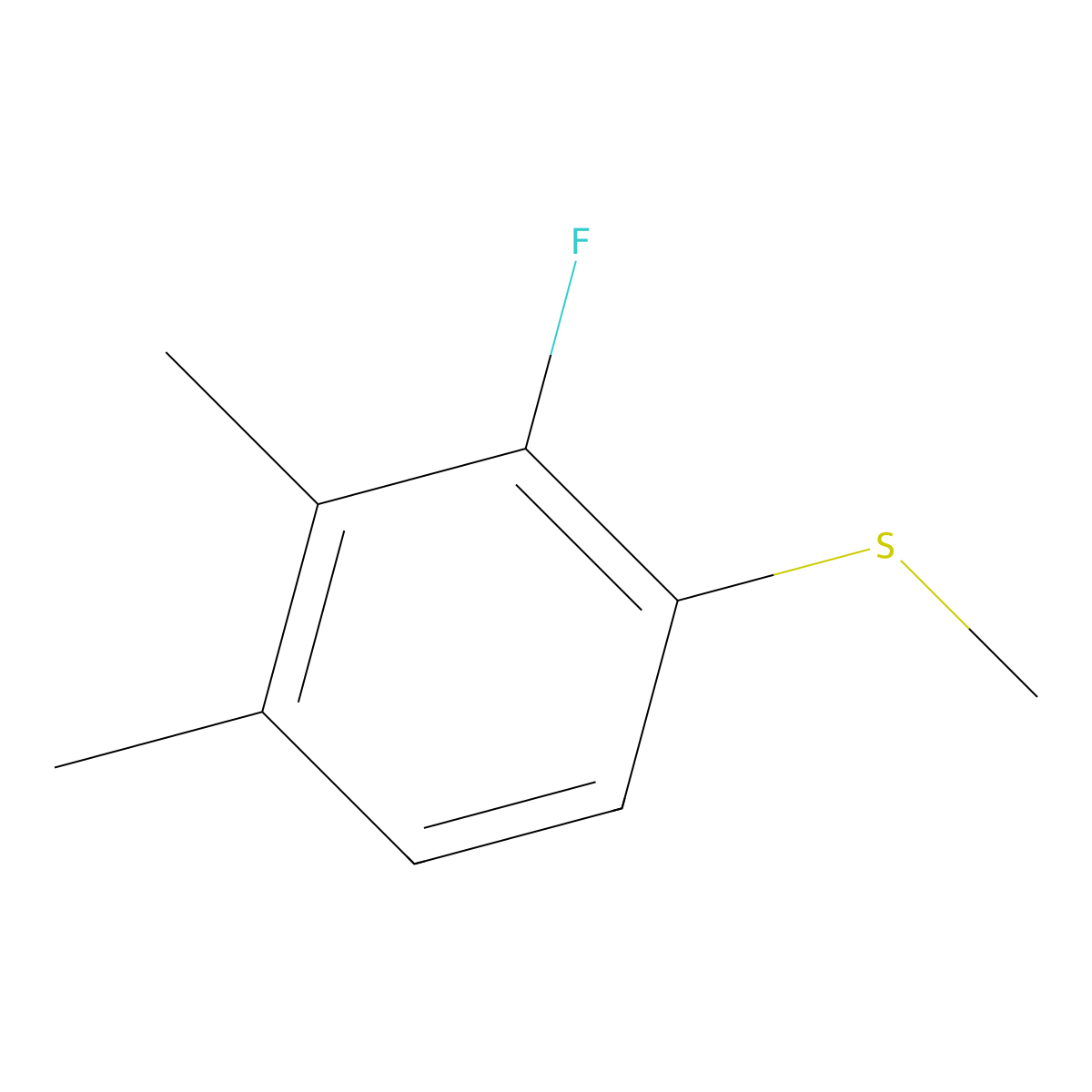 (2-Fluoro-3,4-dimethylphenyl)(methyl)sulfane molecular structure, CAS 1806450-86-1