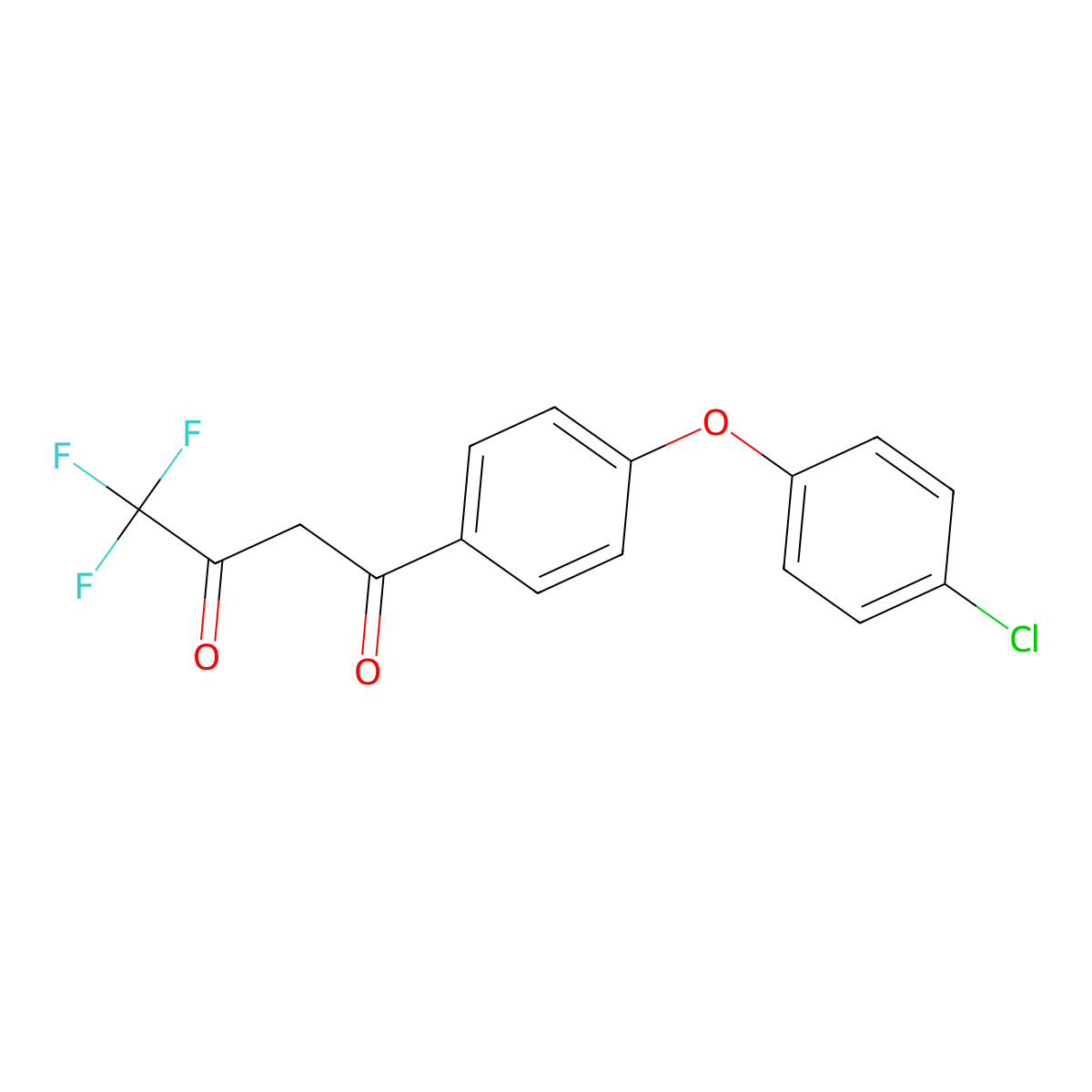 1-(4-(4-Chlorophenoxy)phenyl)-4,4,4-trifluorobutane-1,3-dione molecular structure, CAS 1806473-78-8