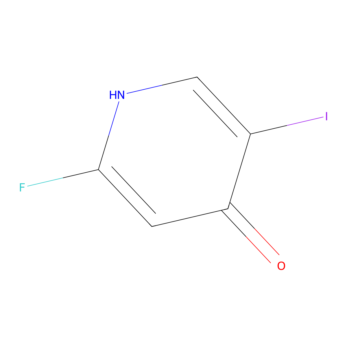 2-Fluoro-5-iodopyridin-4-ol molecular structure, CAS 1806474-31-6