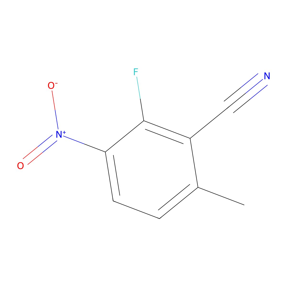 2-Fluoro-6-methyl-3-nitrobenzonitrile molecular structure, CAS 1806479-75-3