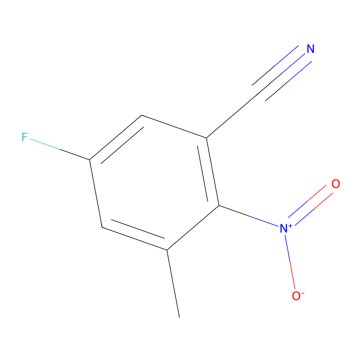 5-Fluoro-3-methyl-2-nitrobenzonitrile molecular structure, CAS 1806479-77-5