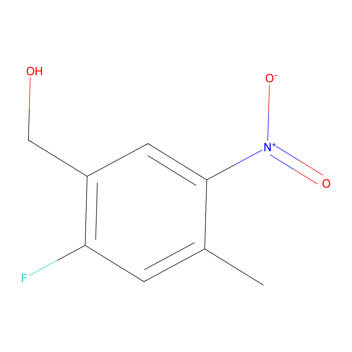 (2-Fluoro-4-methyl-5-nitrophenyl)methanol molecular structure, CAS 1806480-23-8