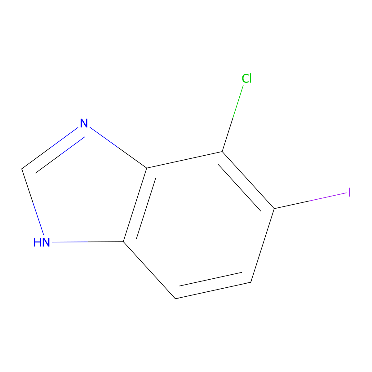 4-chloro-5-iodo-1H-1,3-benzodiazole molecular structure, CAS 1806483-01-1