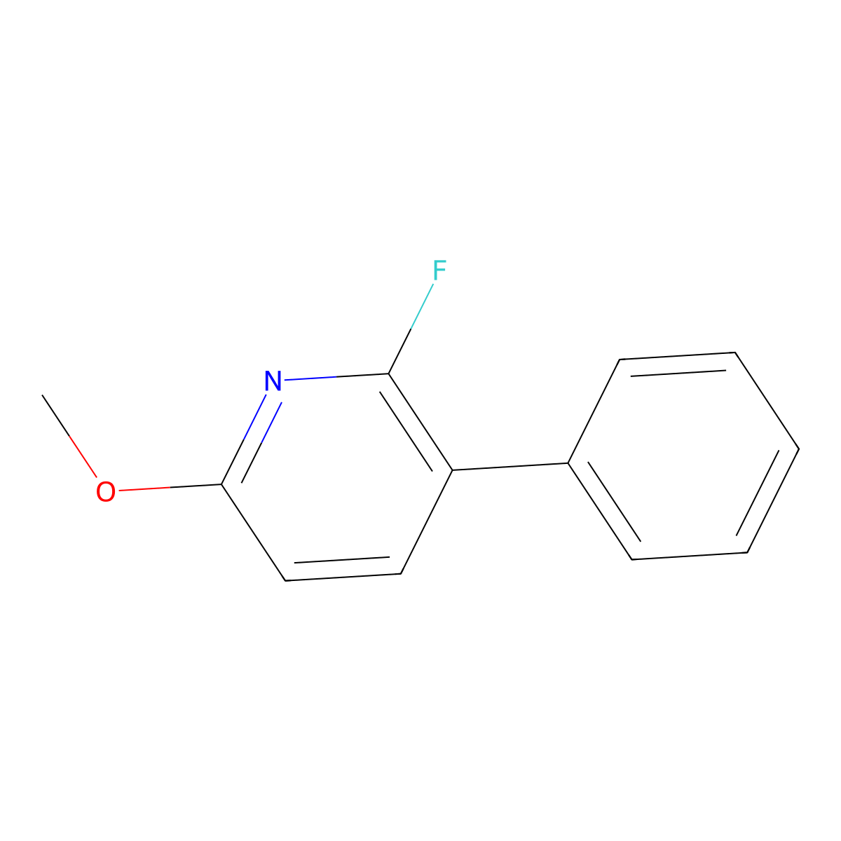 2-Fluoro-6-methoxy-3-phenylpyridine molecular structure, CAS 1806484-29-6