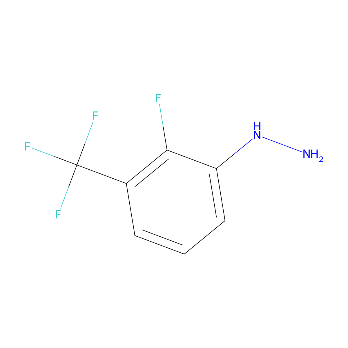 [2-Fluoro-3-(trifluoromethyl)phenyl]hydrazine molecular structure, CAS 1806485-32-4