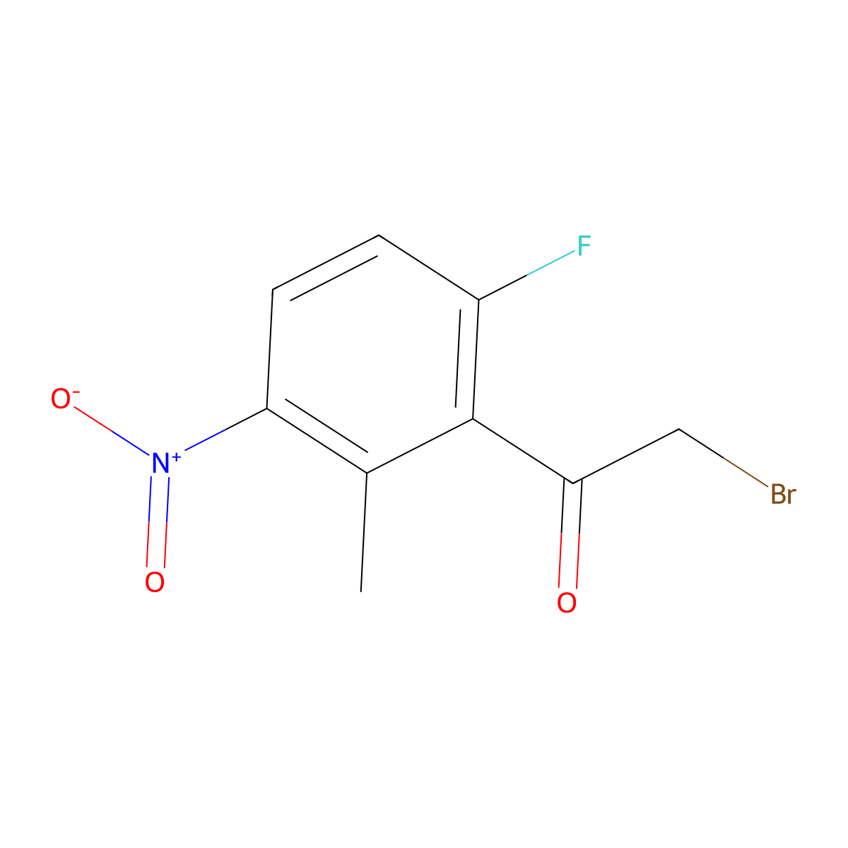 6-Fluoro-2-methyl-3-nitrophenacylbromide molecular structure, CAS 1806487-62-6