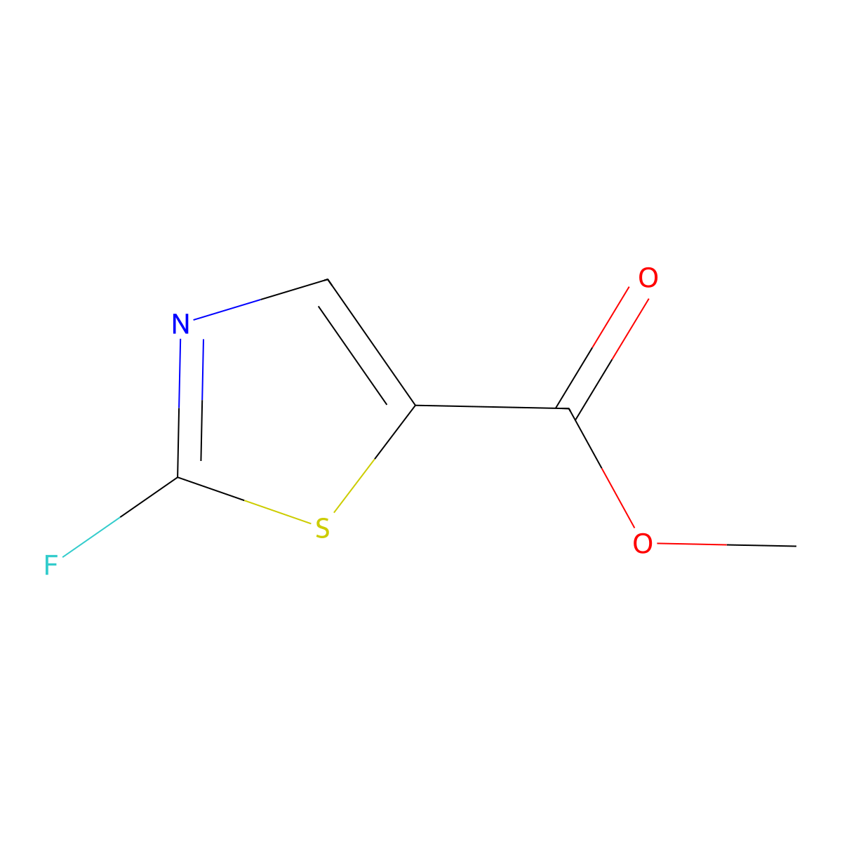 Methyl 2-fluoro-1,3-thiazole-5-carboxylate molecular structure, CAS 1806489-90-6