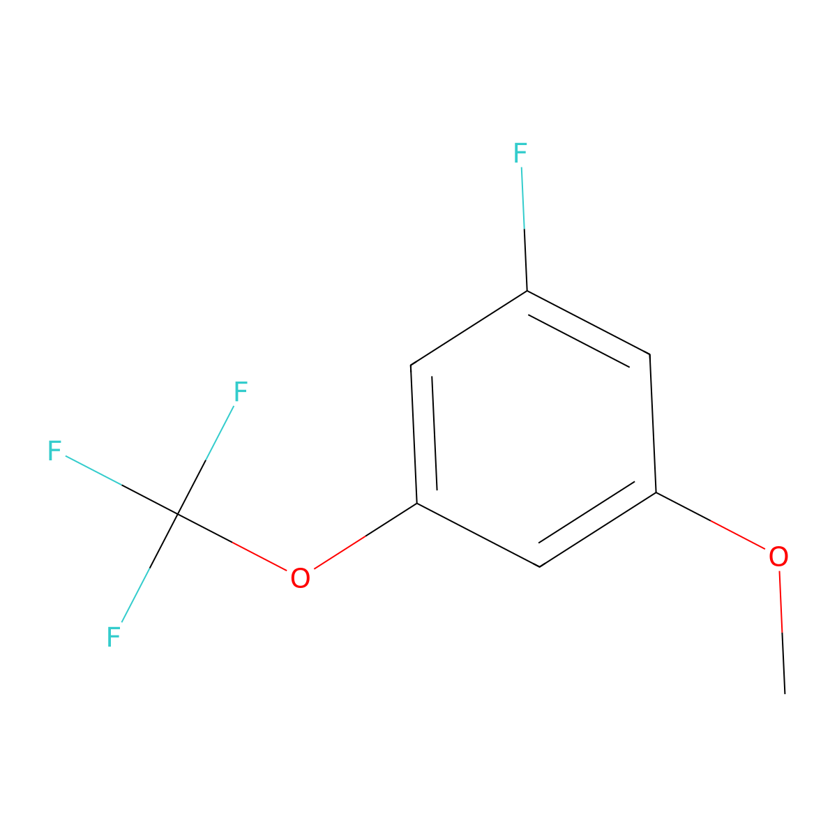 1-Fluoro-3-methoxy-5-(trifluoromethoxy)benzene molecular structure, CAS 1806489-96-2