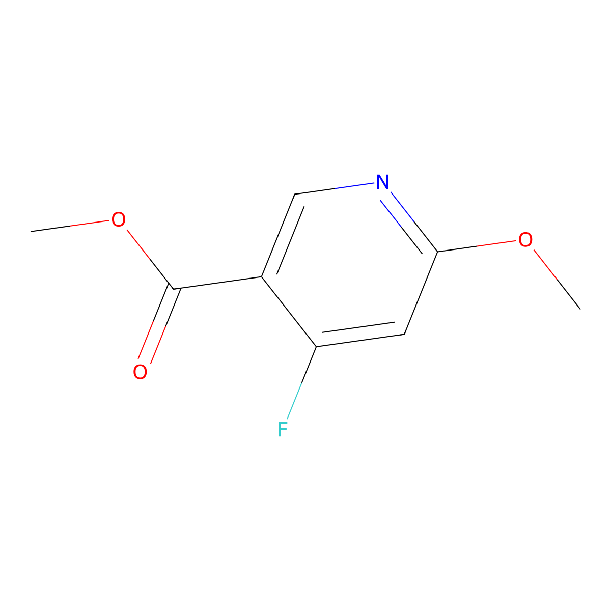 Methyl 4-fluoro-6-methoxy-pyridine-3-carboxylate molecular structure, CAS 1806491-69-9