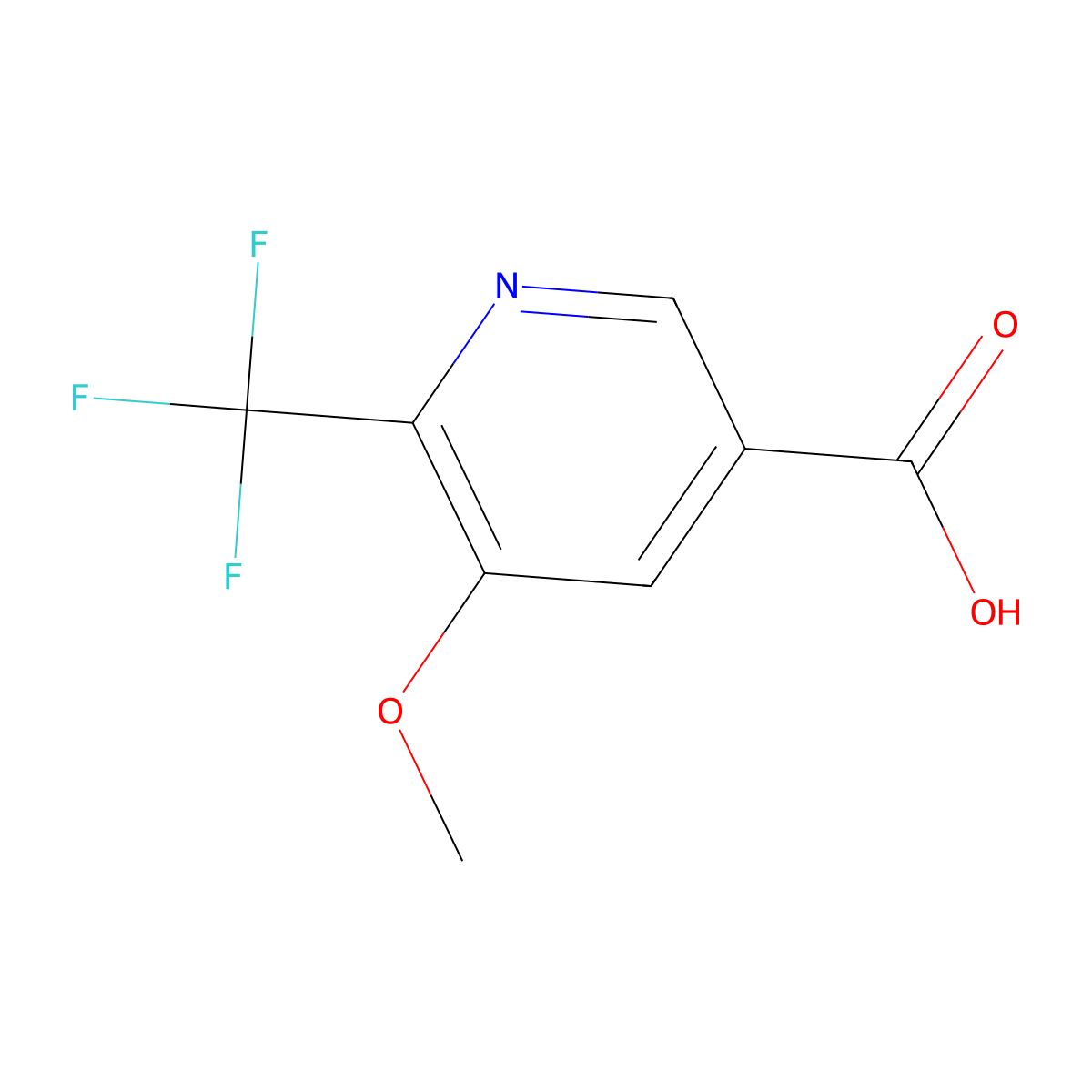5-Methoxy-6-(trifluoromethyl)nicotinic acid molecular structure, CAS 1806497-13-1