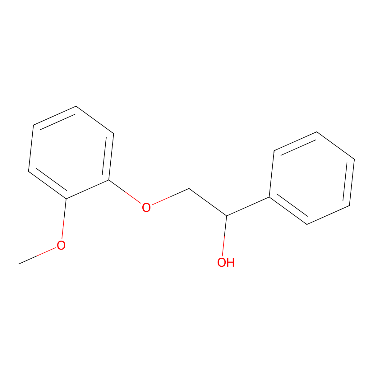 2-(2-Methoxyphenoxy)-1-phenylethan-1-ol molecular structure, CAS 18065-04-8