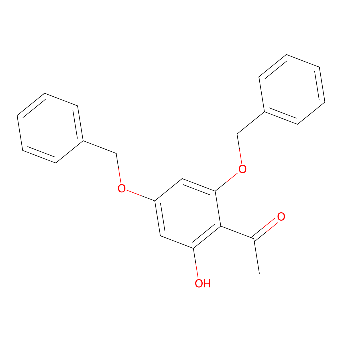 1-(2,4-Bis(benzyloxy)-6-hydroxyphenyl)ethanone molecular structure, CAS 18065-05-9