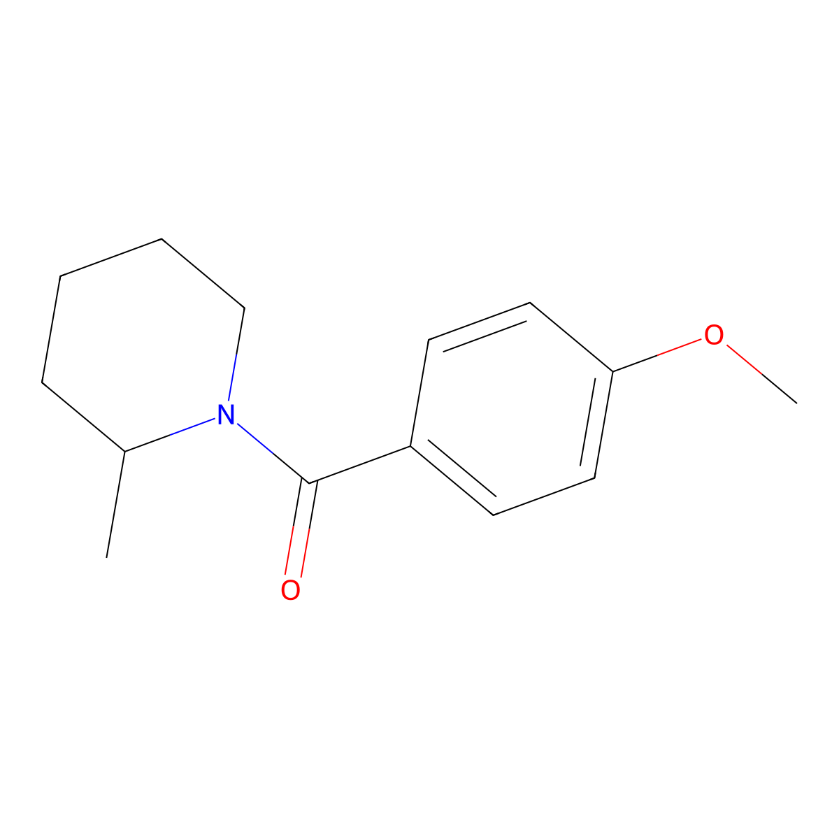 (4-Methoxyphenyl)(2-methyl-1-piperidinyl)methanone molecular structure, CAS 18065-11-7