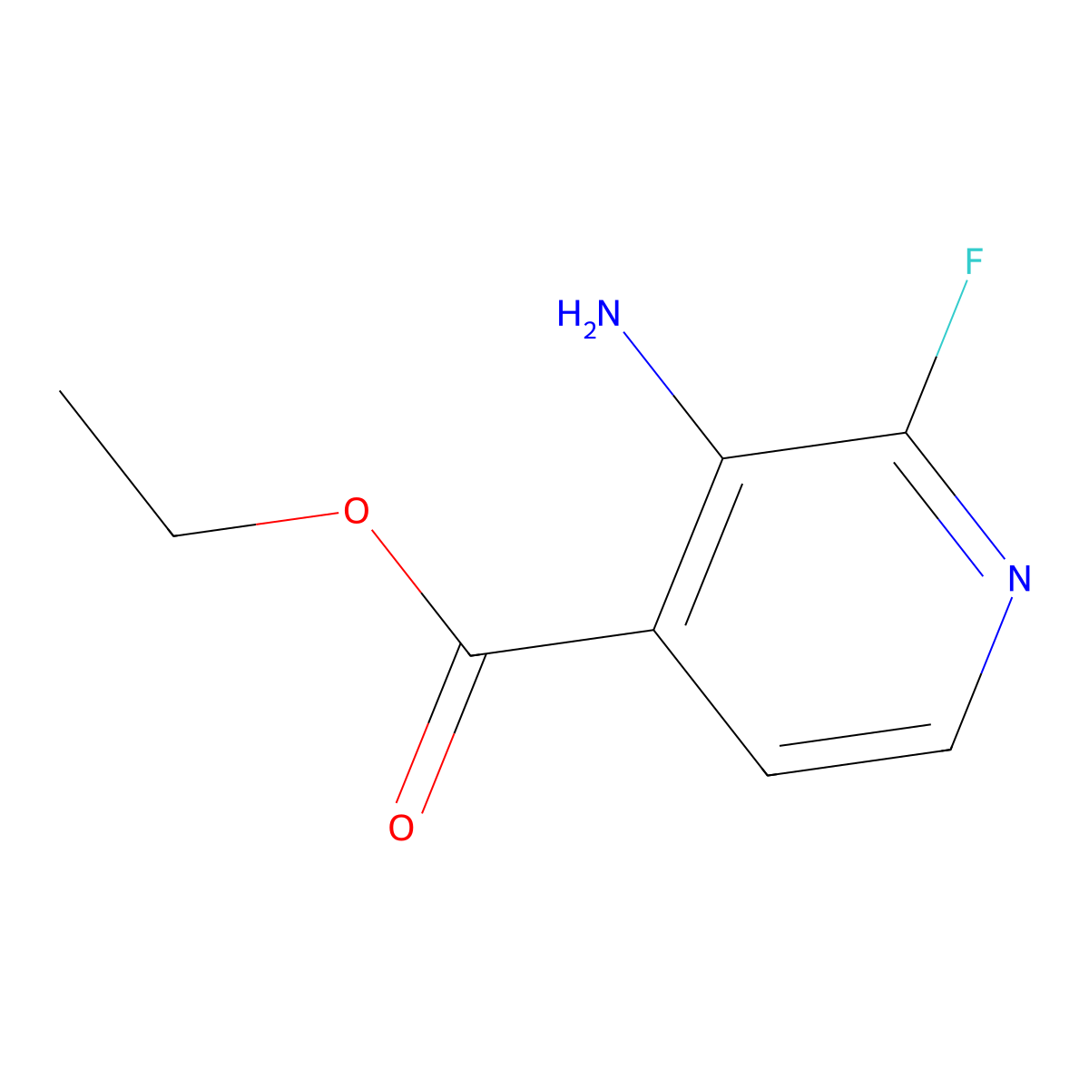Ethyl 3-amino-2-fluoropyridine-4-carboxylate molecular structure, CAS 1806511-14-7