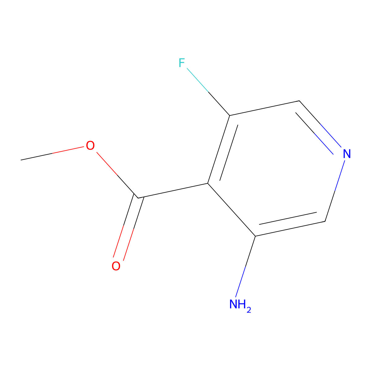 Methyl 3-Amino-5-fluoroisonicotinate molecular structure, CAS 1806511-21-6