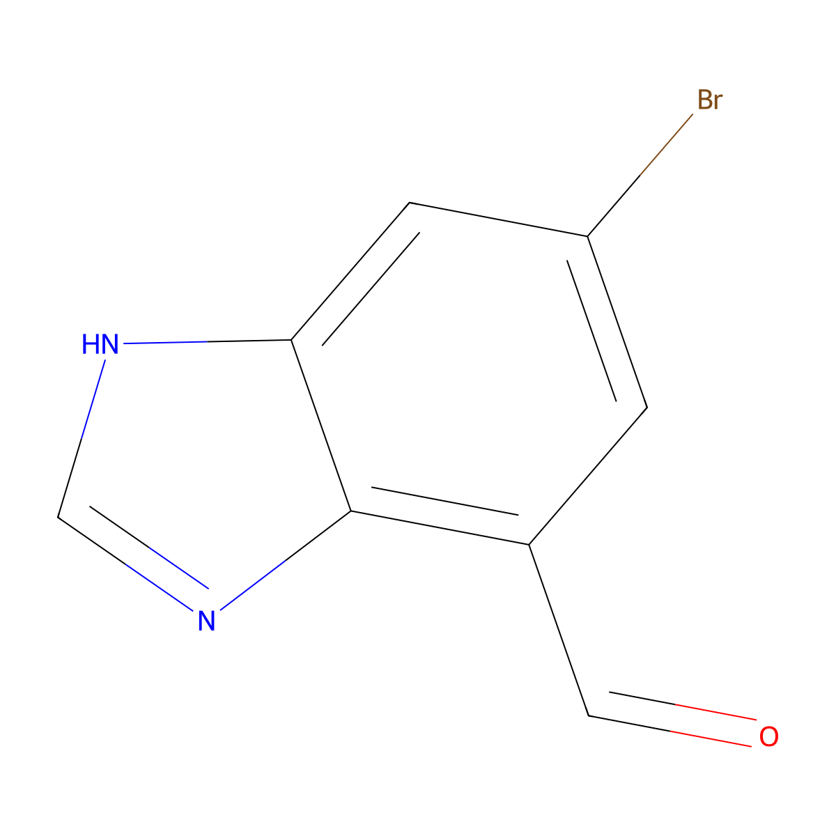 5-bromo-1H-1,3-benzodiazole-7-carbaldehyde molecular structure, CAS 1806517-12-3