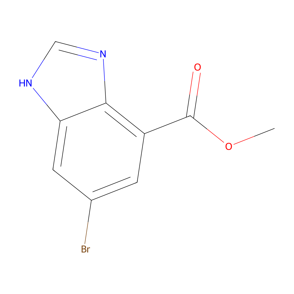 Methyl 5-bromo-1H-benzo[d]imidazole-7-carboxylate molecular structure, CAS 1806517-50-9
